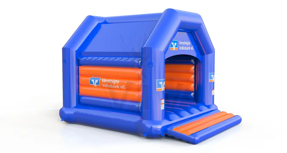 Bounce XL with roof Volksbank commercial inflatable bounce