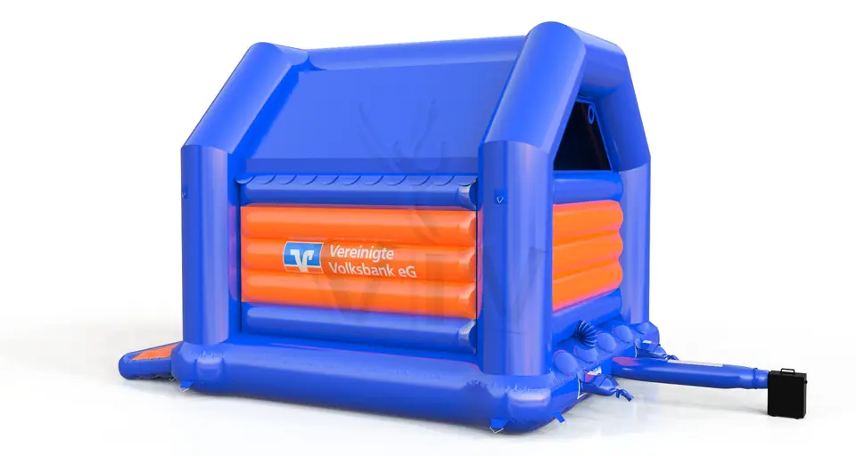 Bounce XL with roof Volksbank commercial inflatable bounce