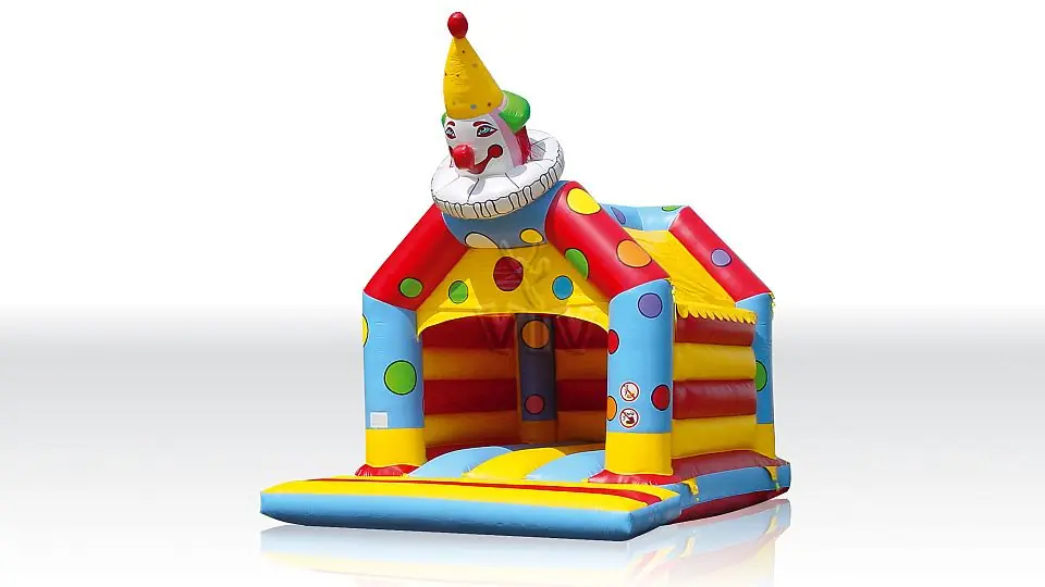 Clown 4 x 3 m with roof and figures commercial inflatable bounce