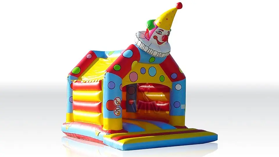 Clown 4 x 3 m with roof and figures commercial inflatable bounce