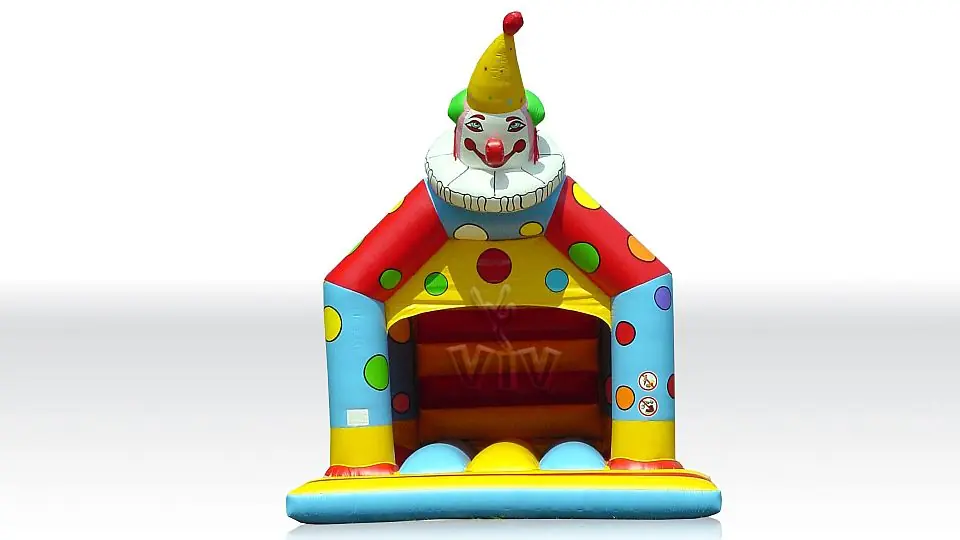 Clown 4 x 3 m with roof and figures commercial inflatable bounce
