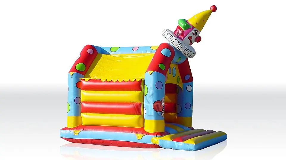 Clown 5 x 4 m with roof and figures commercial inflatable bounce