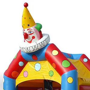 Clown 5 x 4 m with roof and figures commercial inflatable bounce