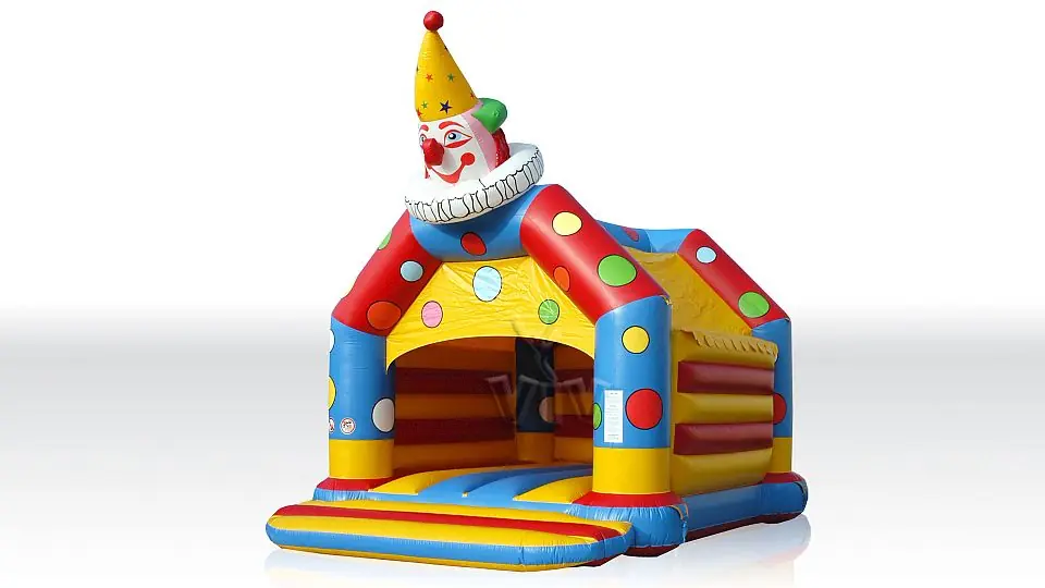 Clown 6 x 5 m with roof and figures commercial inflatable bounce