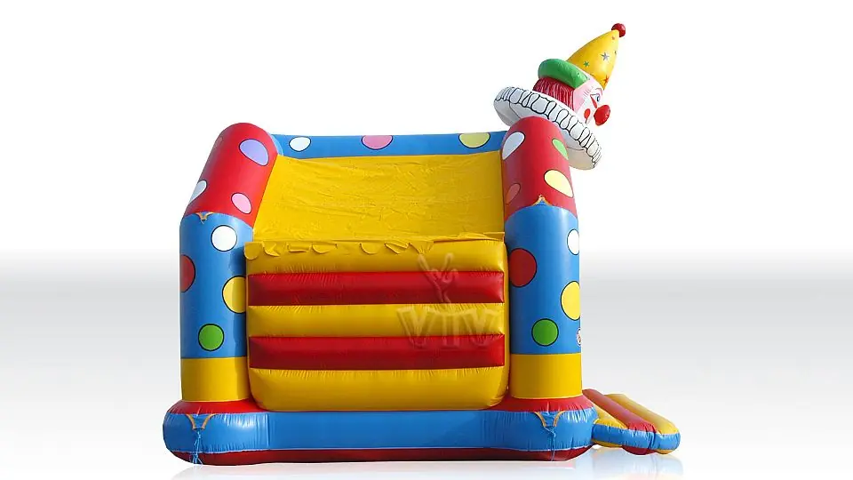 Clown 6 x 5 m with roof and figures commercial inflatable bounce