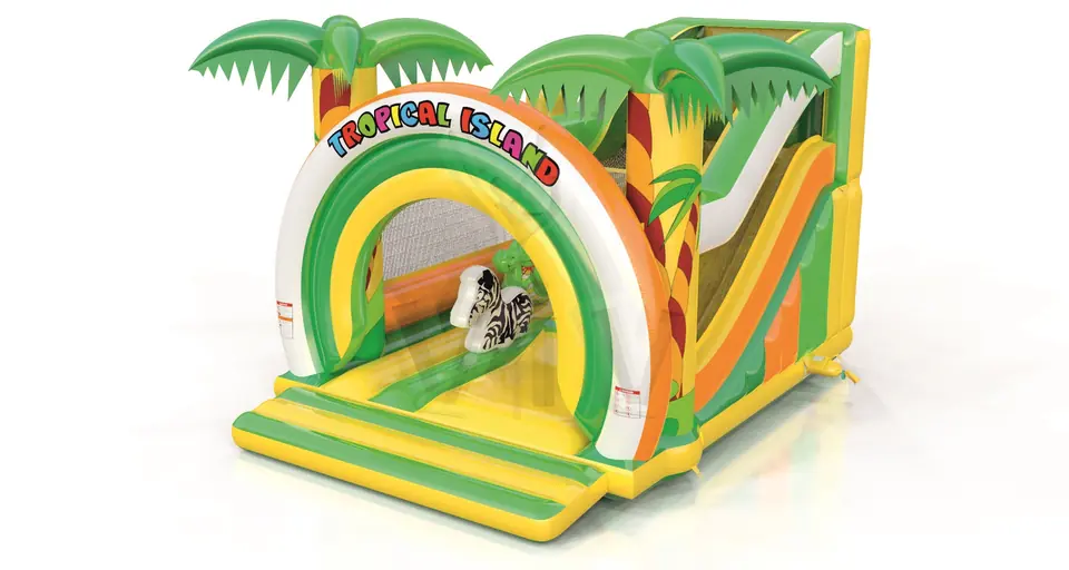 Combo Tropical Island with 2 figures commercial inflatable bounce