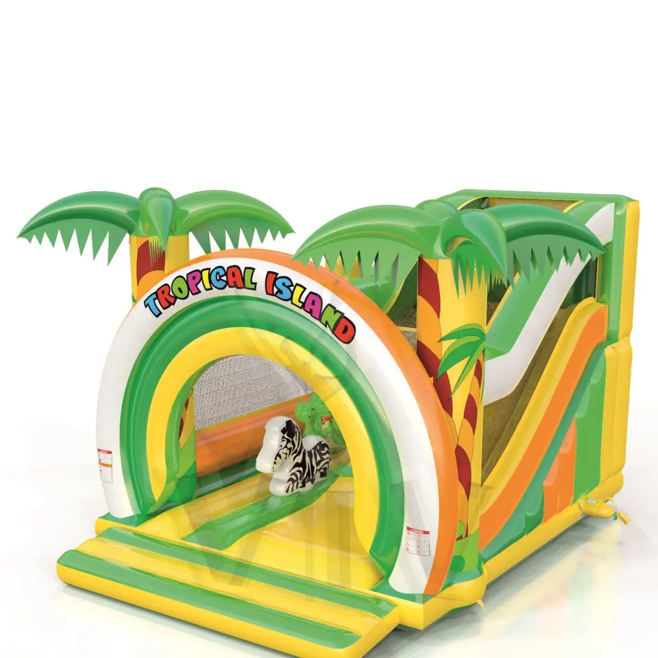 Combo Tropical Island with 2 figures commercial inflatable bounce
