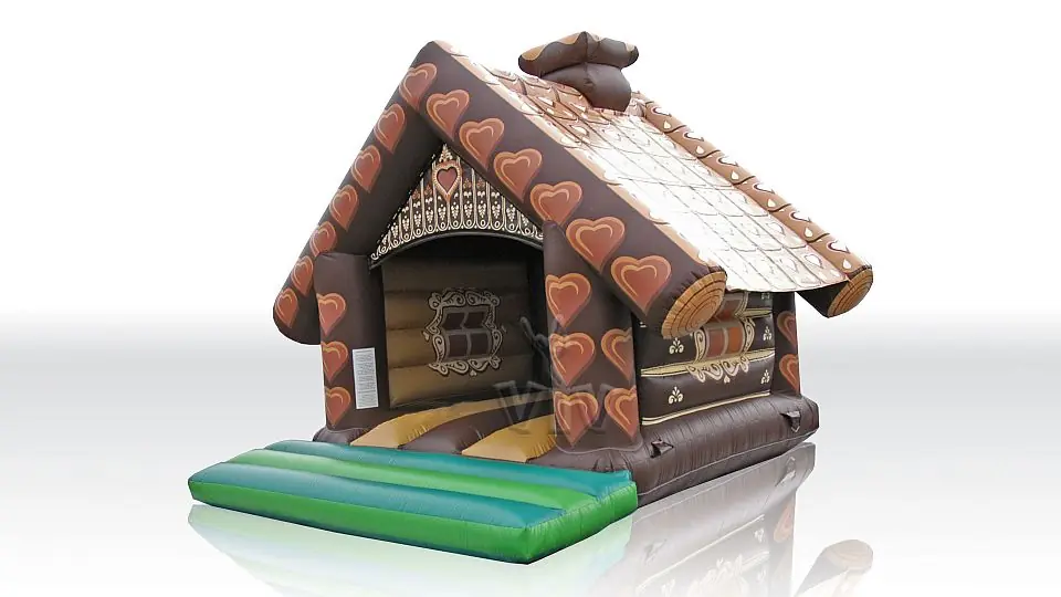 Gingerbread house with roof commercial inflatable bounce