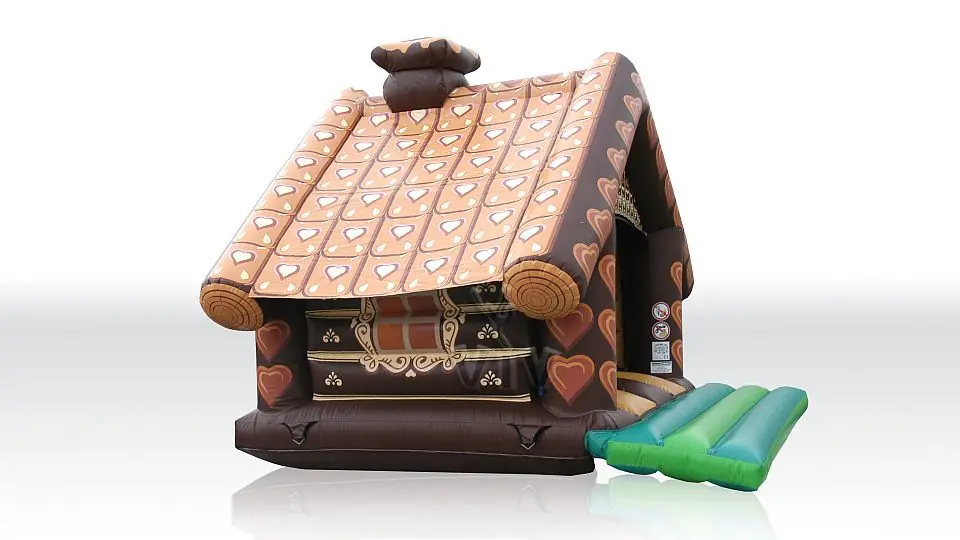 Gingerbread house with roof commercial inflatable bounce