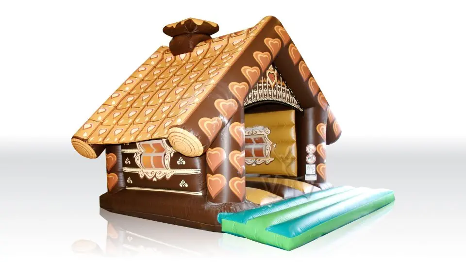Gingerbread house with roof commercial inflatable bounce