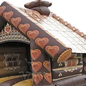 Gingerbread house with roof commercial inflatable bounce
