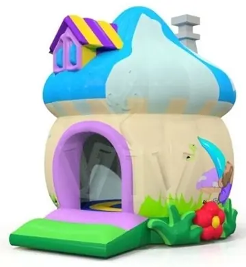 Gnome roofed inflatable bounce