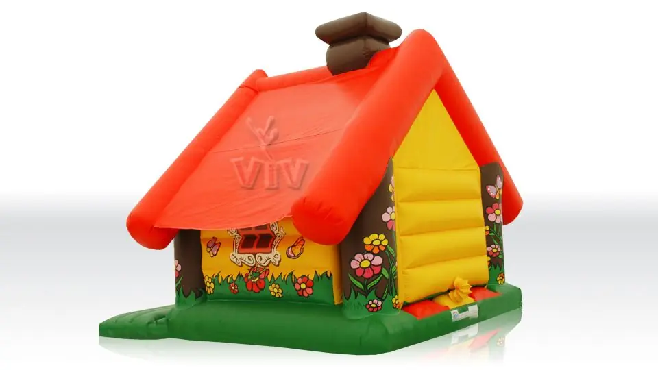 Hut with a chimney commercial inflatable bounce