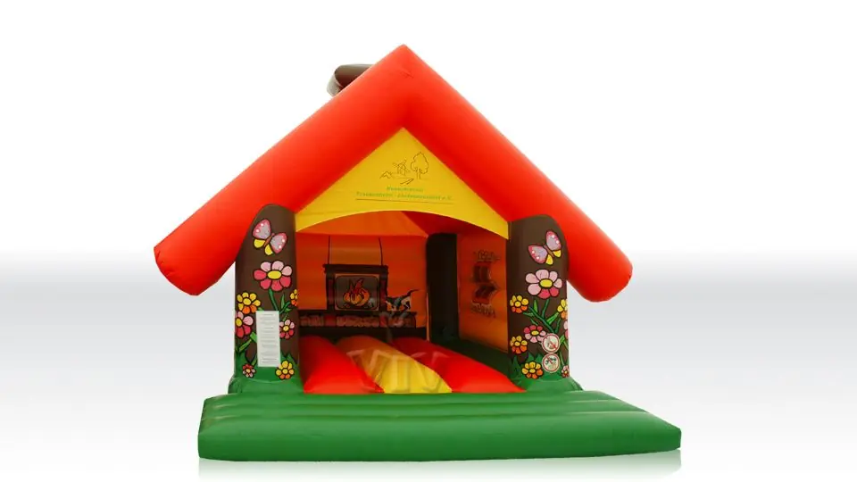 Hut with a chimney commercial inflatable bounce
