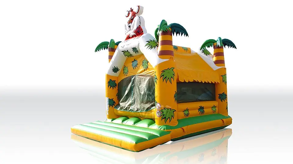Jungle pool - with roof & palms & figure 5 x 4 (balls sold separately) commercial inflatable bounce