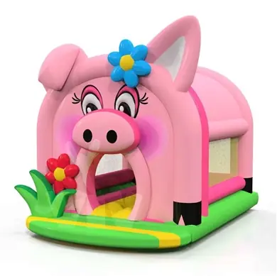 Piggy roofed inflatable bounce