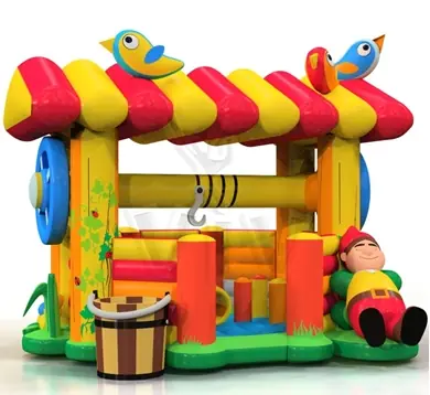 Well roofed inflatable bounce
