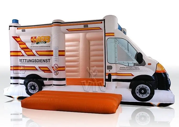 Ambulance without roof commercial inflatable bounce