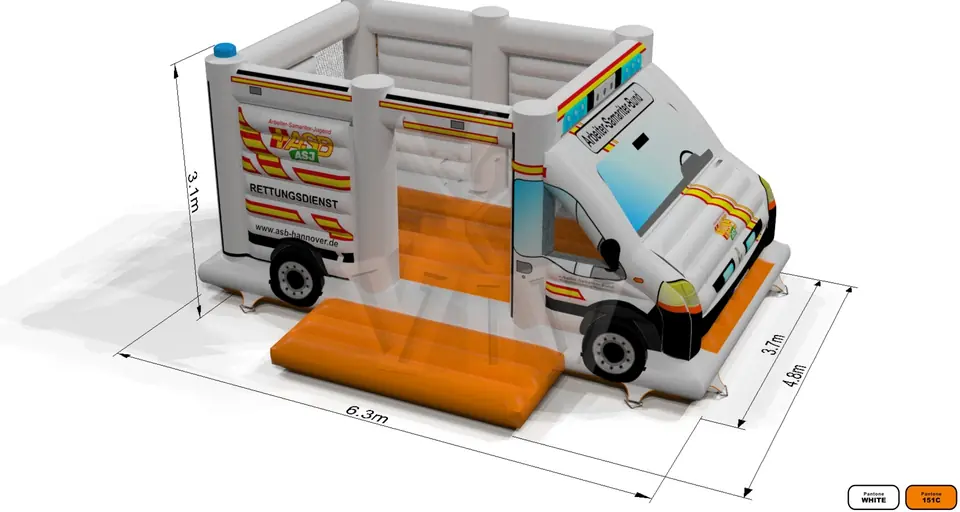 Bounce Ambulance with logo commercial inflatable bounce