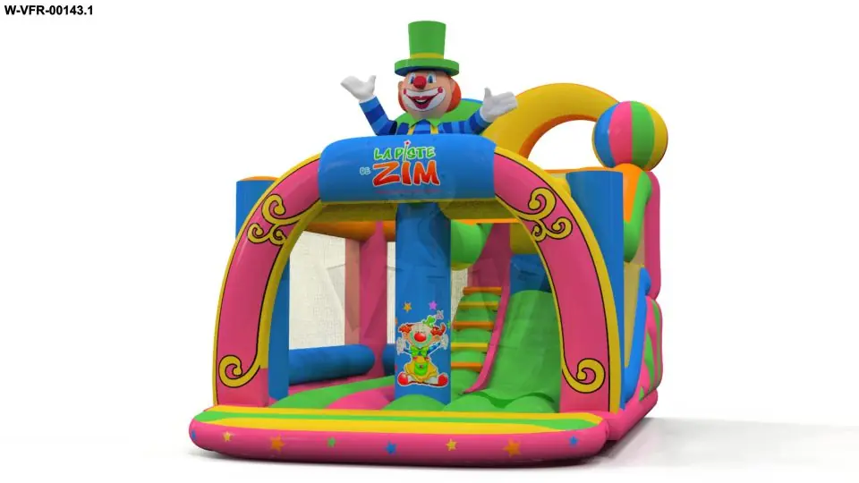 Bounce Combo Circus with Clown commercial inflatable bounce