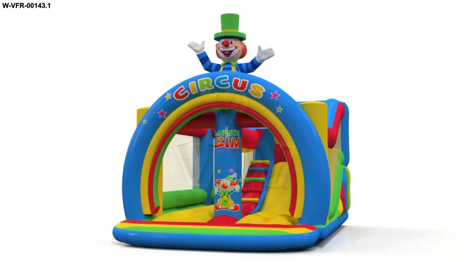 Bounce Combo Circus with Clown commercial inflatable bounce