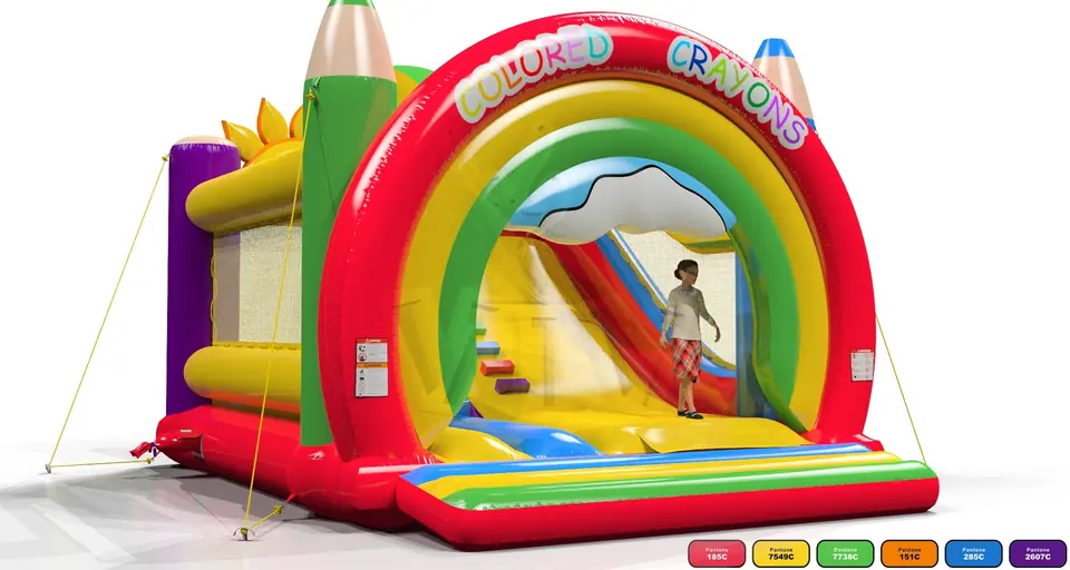 Bounce Combo XL Crayons commercial inflatable bounce