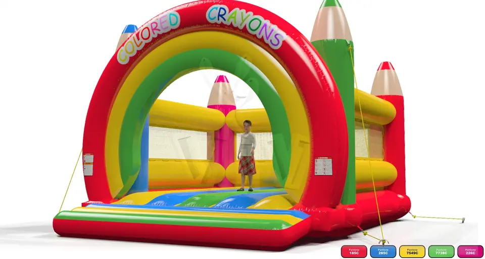 Bounce Crayons L (no roof, net walls) commercial inflatable bounce