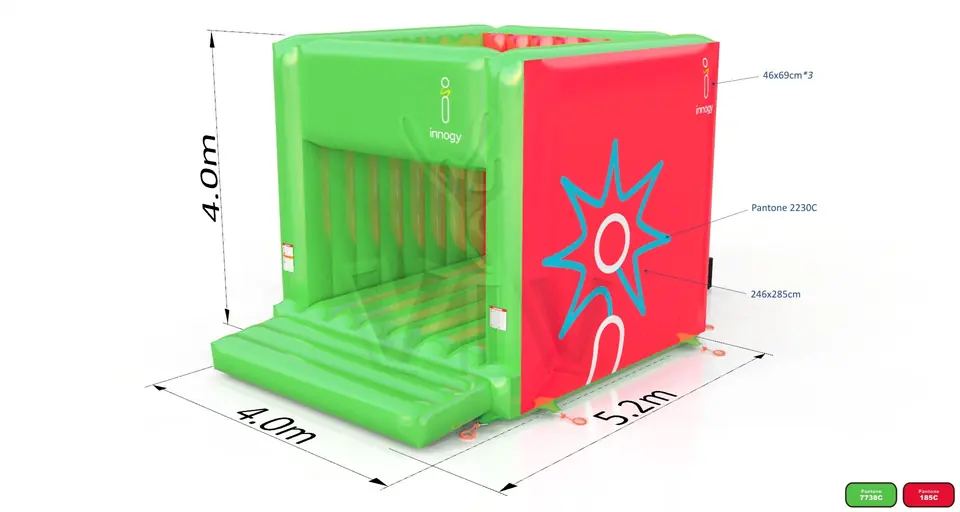 Bounce cube RWE green commercial inflatable bounce