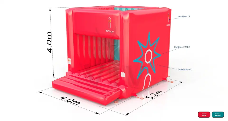 Bounce cube RWE red commercial inflatable bounce