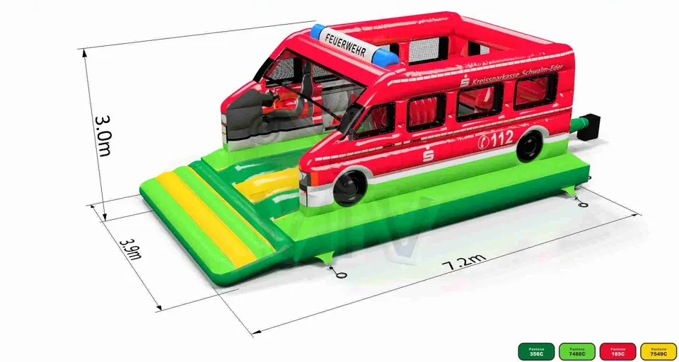 Bounce Fire brigade car commercial inflatable bounce