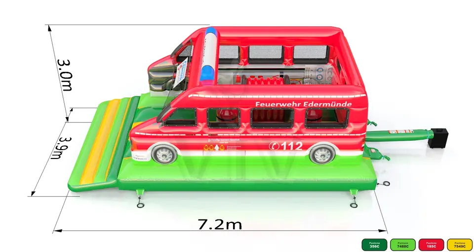 Bounce Fire brigade car commercial inflatable bounce