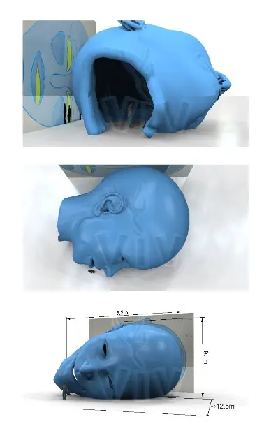 Bounce head 7.5 x 6.2 x 4.5 m commercial inflatable bounce