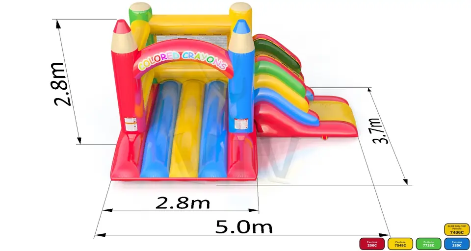 Bounce Micro Crayons with slide commercial inflatable bounce