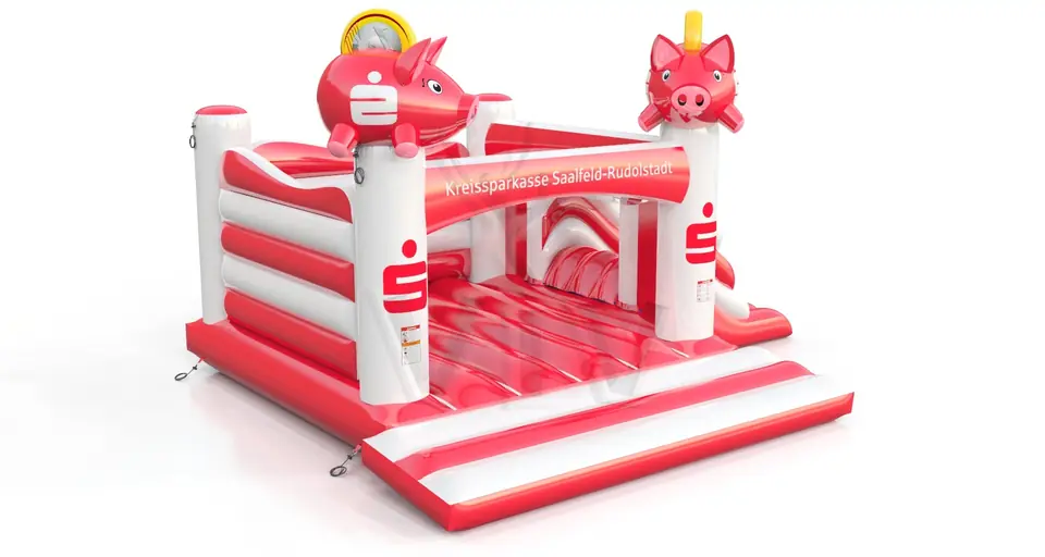 Bounce "Sparkasse" with slide commercial inflatable bounce