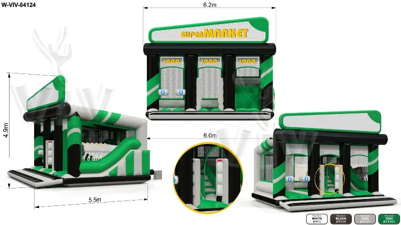 Bounce Super Market 5.5 x 6 x 4.9 m commercial inflatable bounce