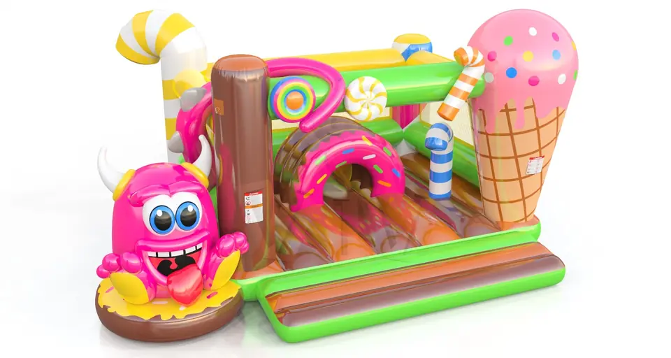 Bounce with obstacles Monsters commercial inflatable bounce