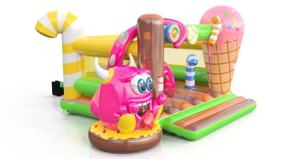Bounce with obstacles Monsters commercial inflatable bounce