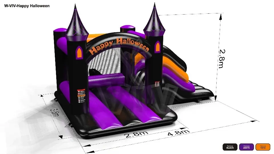 Bounce with Slide - Collection Happy Halloween commercial inflatable bounce