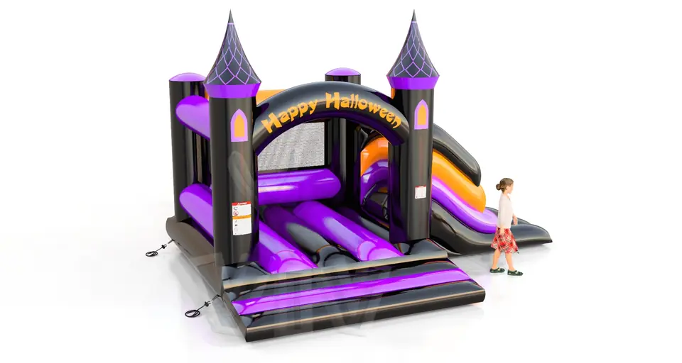 Bounce with slide Happy Halloween commercial inflatable bounce