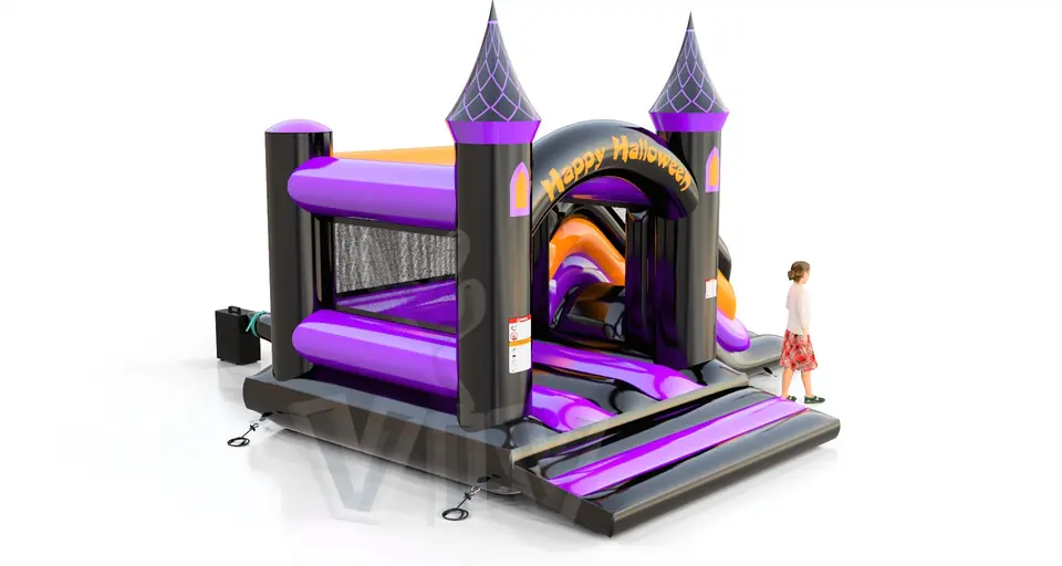 Bounce with slide Happy Halloween commercial inflatable bounce