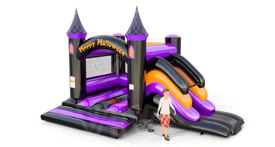 Bounce with slide Happy Halloween commercial inflatable bounce