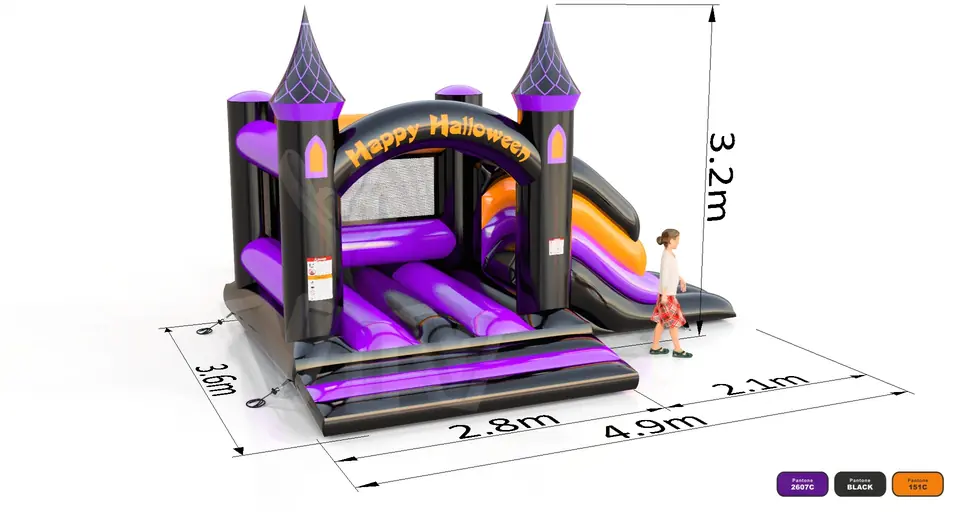 Bounce with slide Happy Halloween commercial inflatable bounce