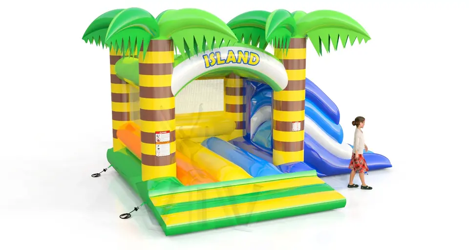 Bounce with slide Island commercial inflatable bounce