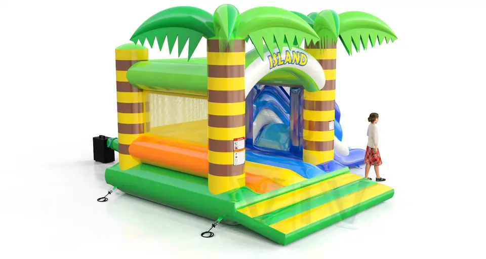 Bounce with slide Island commercial inflatable bounce