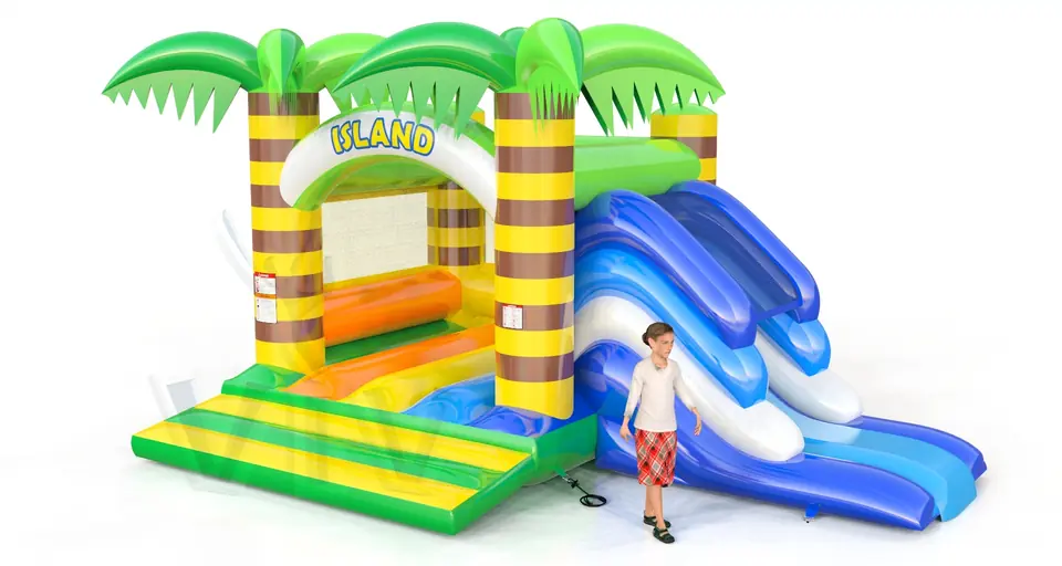 Bounce with slide Island commercial inflatable bounce