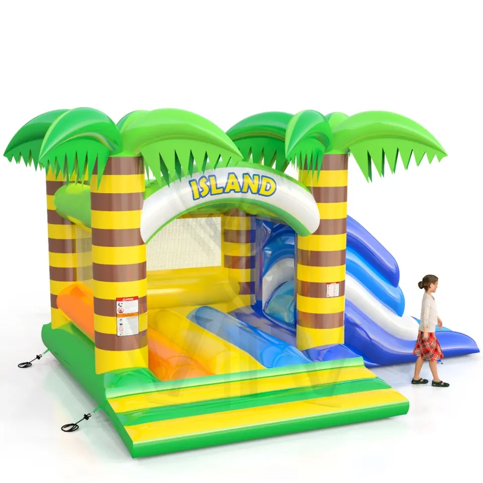 Bounce with slide Island commercial inflatable bounce
