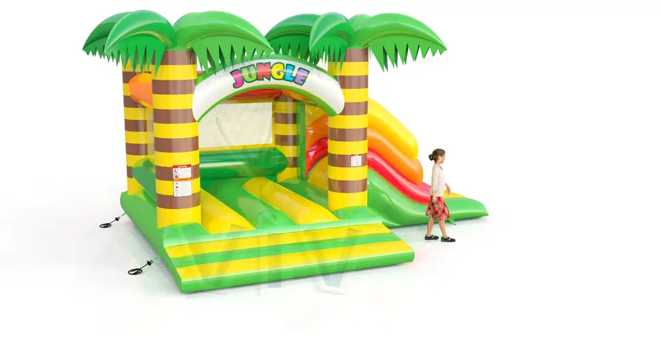 Bounce with slide Jungle commercial inflatable bounce