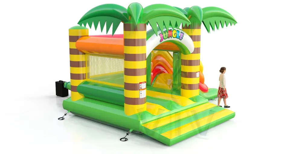 Bounce with slide Jungle commercial inflatable bounce