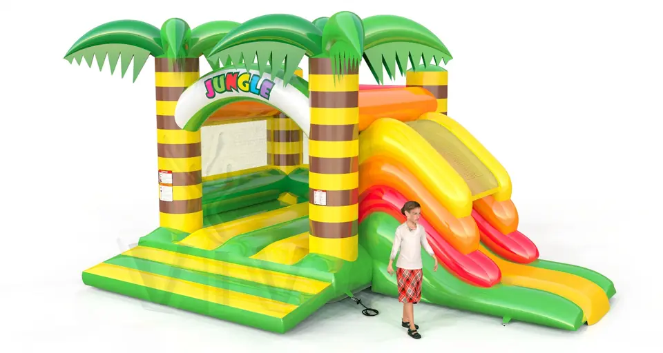 Bounce with slide Jungle commercial inflatable bounce
