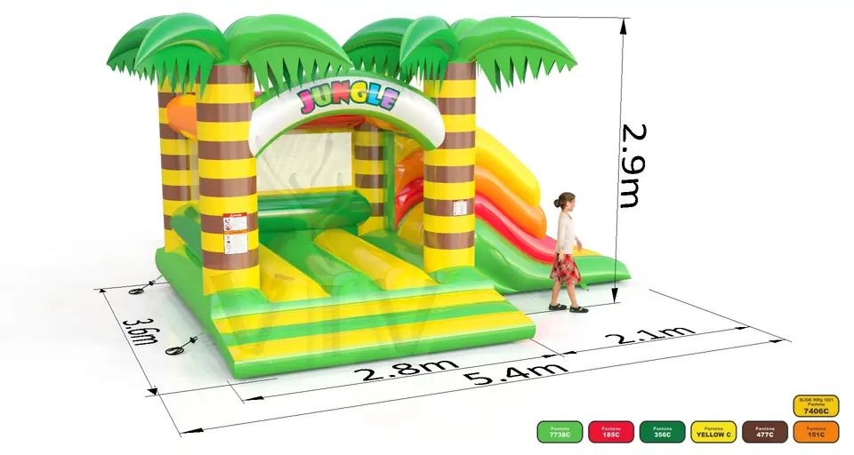 Bounce with slide Jungle commercial inflatable bounce